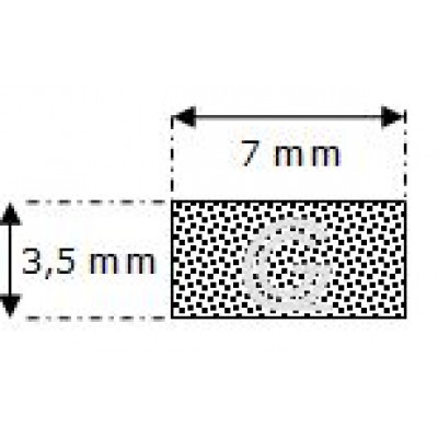 Rechthoekig mosrubber snoer | 3,5 x 7 mm | per meter